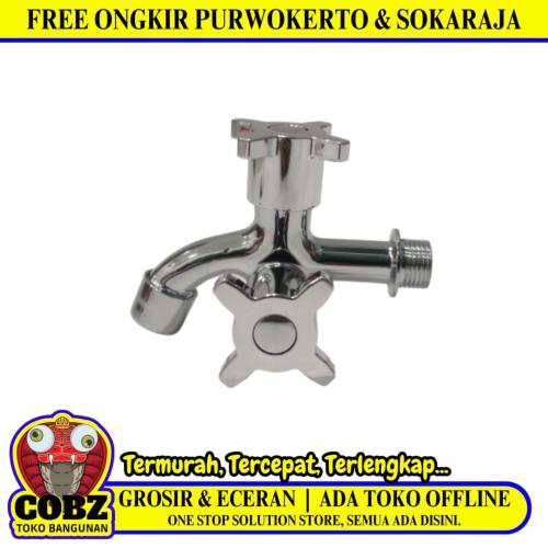 1/2 IN / FICO 01 Kran Air Cabang Double Shower Mesin Cuci Stainless
