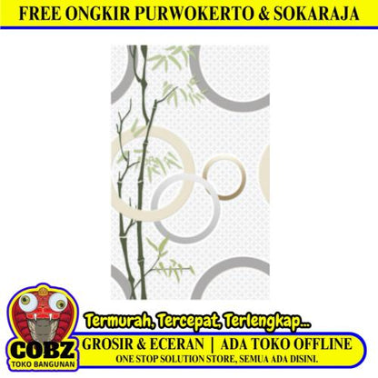 25 CM x 40 CM / UNO OPAL Keramik Dinding Kamar Mandi Glossy Grey Dus