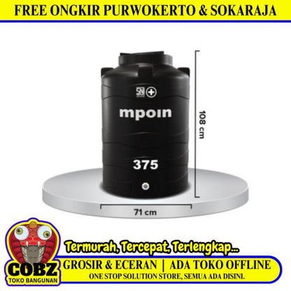 380 L / MPOIN + WAVE W375 Water Torrent Tangki Tandon Air PVC Green Set