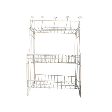 3 SUSUN / SELO RPL03 Rak Dapur Tempat Piring Gelas Stainless Putih Set