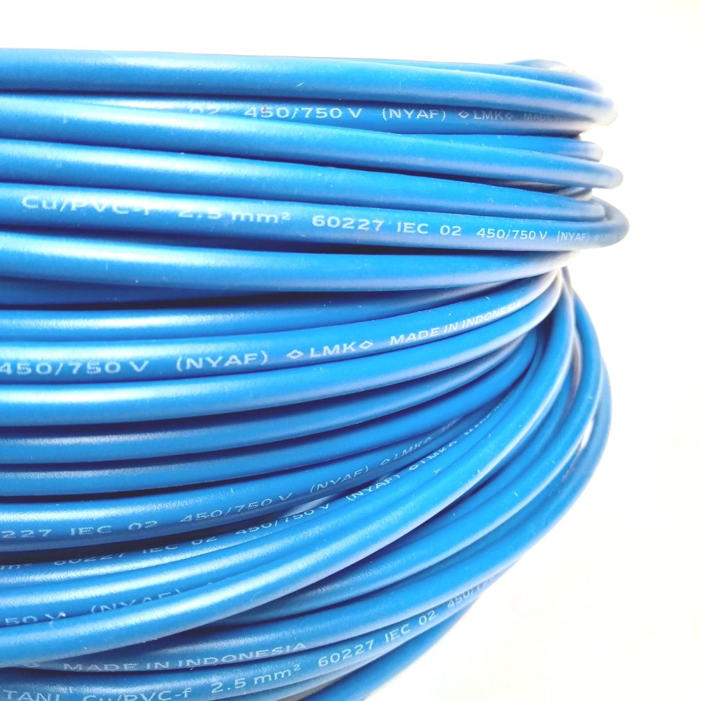 1 INTI x 2.5 MM / TM NYA F Serabut Kabel Tembaga SNI Biru Meter