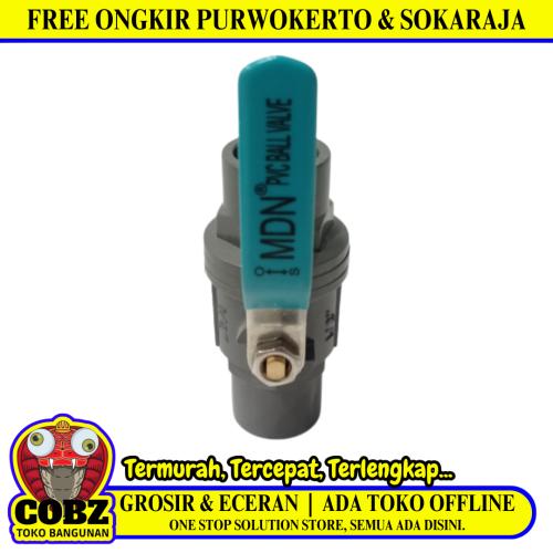 1/2 IN / MDN 501 Stop Kran Polos Ball Valve Engkol Plastik PVC