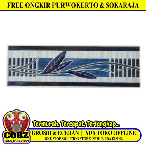 8 CM X 25 CM / NM CV571 List Keramik Dinding Kamar Mandi Blue Lembar