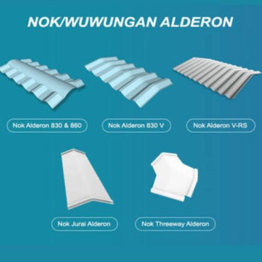 ALDERON 3 THREE WAY Nok Wuwungan Atap U PVC White Doff Lembar