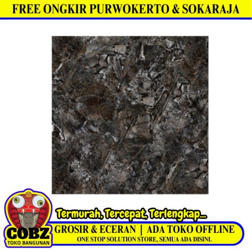 60 CM x 60 CM / NIRO GIX 26/1/4L JET BROWN Granit Lantai Rumah Glossy Dus
