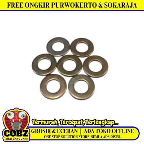 8 MM / TM Ring Plat Washer Plate Baut Sekrup Bulat Kuning Biji