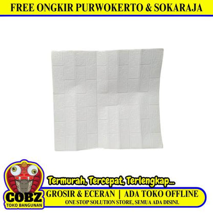 3 MM x 70 CM x 70 CM / COBZ W71 Wallpaper Foam Sticker Bata Putih Lembar