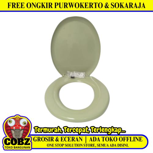 TECHPLAS Tutup Kloset Duduk Monoblok Seat Cover Standard PVC Hijau Set