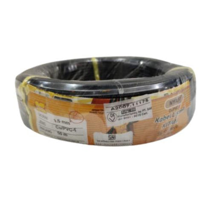 1 INTI x 1.5 MM x 50 M / KITANI NYA F Serabut Kabel Tembaga SNI Hitam Roll