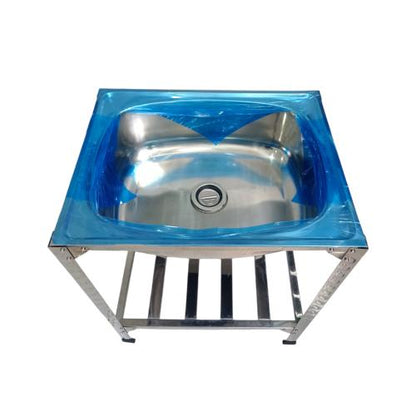 81 CM x 66 CM x 52 CM / MANGROVE MGT 660 (66ABPK) Bak Cuci Piring Washbak 1 Lubang Pakai Kaki + Acc Set