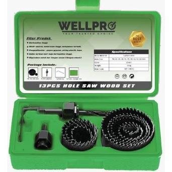 19 - 127 MM / WELLPRO TCT Hole Saw Mata Bor Hidroponik Pelubang Kayu 13 Pcs Set