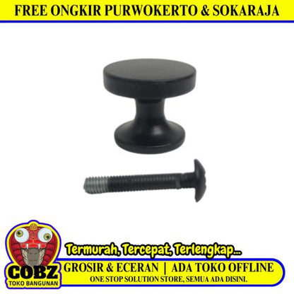 D 2.5 CM / VIERA Tarikan Pegangan Handle Laci Lemari Gepeng SS Hitam