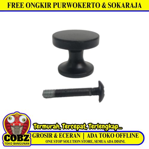 D 2.5 CM / VIERA Tarikan Pegangan Handle Laci Lemari Gepeng SS Hitam