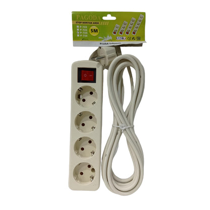 4 LUBANG × 500 CM/ PAGODA Stop Kontak Colokan Terminal Kabel 5 M