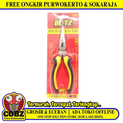 6 IN / BLITZ 01 Tang Lancip Cucut Jepit Kawat Kabel Long Nose Pliers