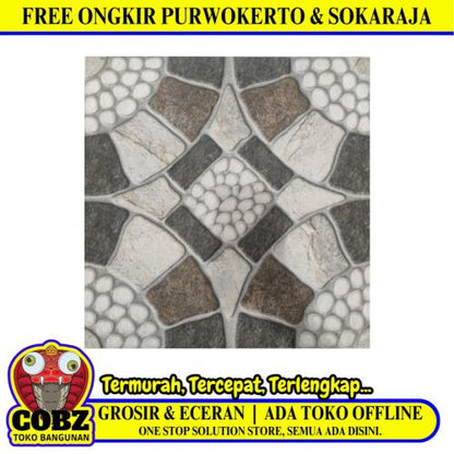 50 CM X 50 CM / UNO MINNESUTA Keramik Lantai Teras Garasi Matte Grey Dus