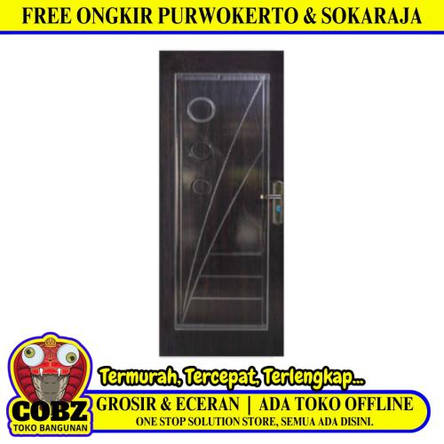4 CM x 80 CM x 200 CM / FORTRESS METAL 80.03 SINGLE DOOR Pintu Baja Coklat Set