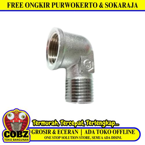 1/2 IN / TM 02 Nepel Knee Kran Drat Luar Dalam Stainless