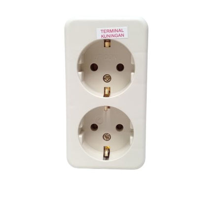 2 LUBANG / UTICON ST-128 Stop Kontak Terminal Arde Tempel OB Outbow Cream