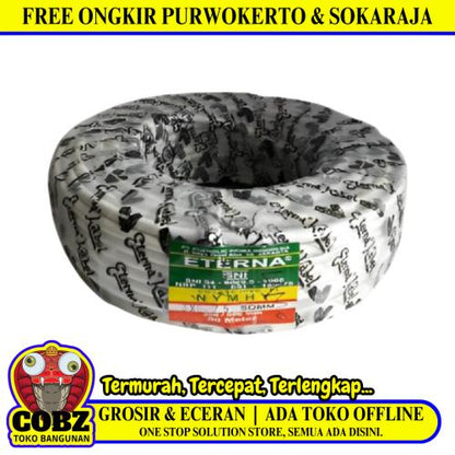 3 INTI x 2.5 MM x 50 M / ETERNA NYMHY Serabut Kabel Tembaga SNI Putih Roll