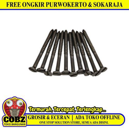 2 IN / TM Sekrup Baut Kayu Kepala Rata Minus Wood Screw Ecer Biji