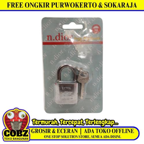 30 MM / N. DIOR Gembok Pintu Pagar Padlock Anti Maling Leher Pendek