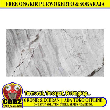 60 CM x 120 CM / SERENITY AMINA DARK GREY Granit Dinding Kamar Mandi Glossy Dus