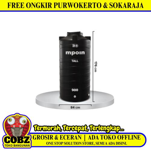 900 L / MPOIN + TALL TW 900 Water Torrent Tangki Tandon Air PVC Silver Stone + Acc Set