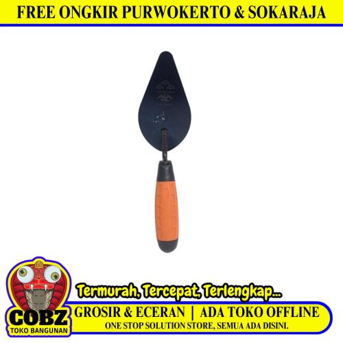 6 IN/CARL SCHLIEPER Cetok Sendok Semen Acian Trowel Oval Gagang Karet