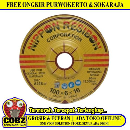 4 IN / NIPPON A24S Metal Grinding Mata Gerinda Poles Asah Besi