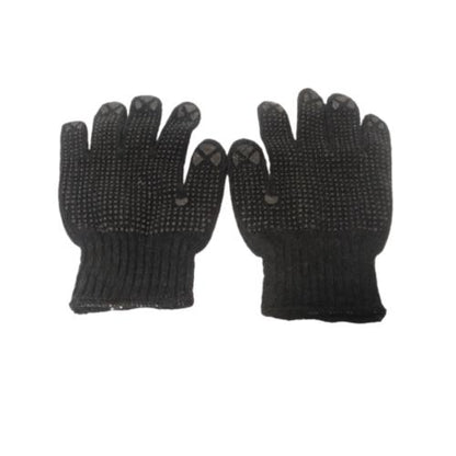 MATAHARI Sarung Tangan Benang Rajut Hitam Kain Tukang Kerja Proyek Sepasang