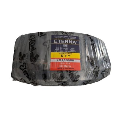 4 INTI x 2.5 MM x 50 M / ETERNA NYY  Tunggal Kabel Tembaga SNI Hitam Roll