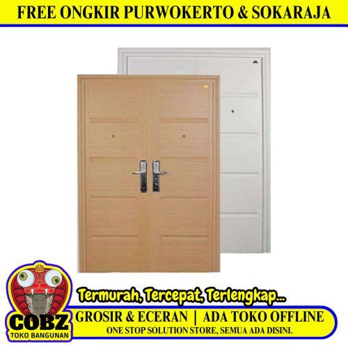 5 CM x 150 CM x 210 CM / FORTRESS FORT 150.15 DOUBLE Pintu Kamar Mandi Baja Coklat Set