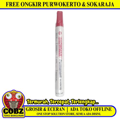 SNOWMAN PERMANENT Spidol Alat Tulis Marker Jenis Tinta Besar Merah