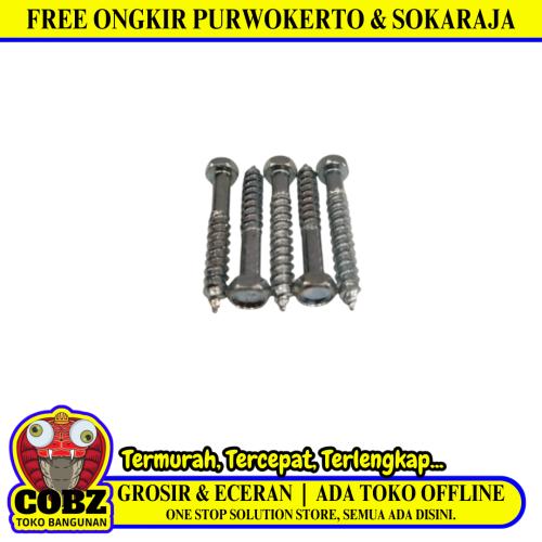 3/16 IN x 1 1/2 IN / TM Deskrup Hex Lag Desc Screw Galvanis Putih Biji