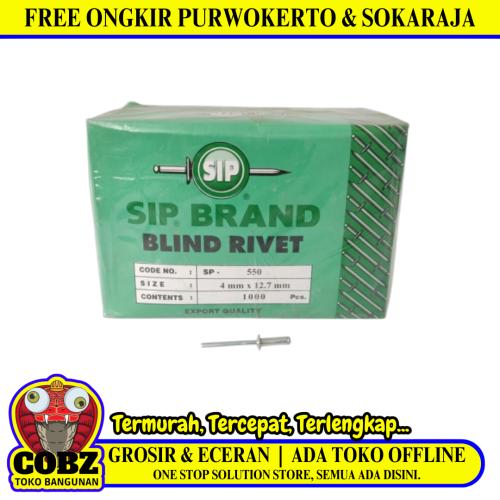 4 MM x 12.7 MM / SIP SP . 550 Paku Rivet Keling Tang Rivet Dus
