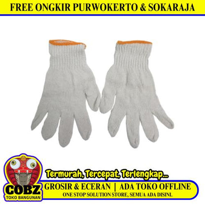 BLUE RABBIT Sarung Tangan Benang Rajut Kain Tukang Kerja Proyek Sepasang