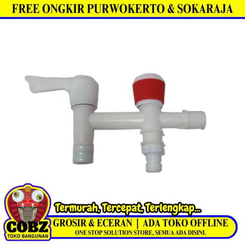 1/2 IN / DASHAYU 01 Kran Air Cabang Double Shower Mesin Cuci PVC