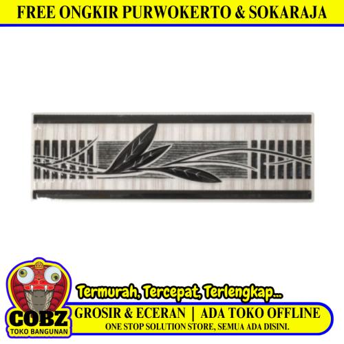 8 CM X 25 CM / NM CV571 List Keramik Dinding Kamar Mandi Black Lembar