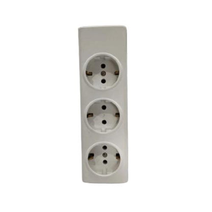 3 LUBANG / BROCO NCP Stop Kontak Terminal Arde Tempel OB Outbow Putih