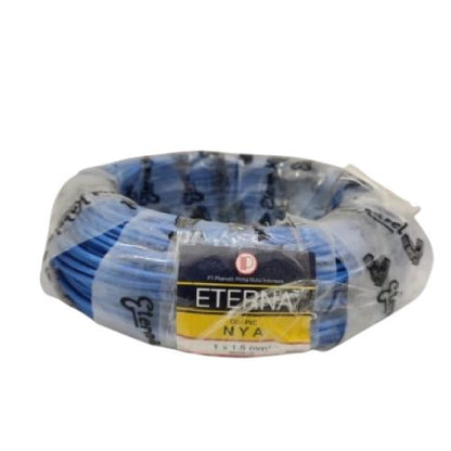 1 INTI x 1.5 MM x 50 M / ETERNA NYA Tunggal Kabel Tembaga SNI Biru Roll