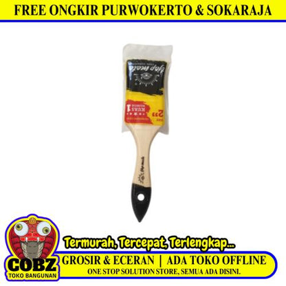 2 IN / TJAP MATA Kuas Cat Kayu Besi Air Acyrlic Paint Brush