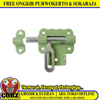 2 IN / GOMEO Grendel Overpal Kunci Slot Tempat Cantel Gembok Stainless