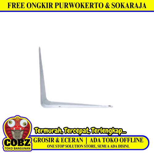 5 IN x 6 IN / TM Siku Rak L Shelf Brackets Penyangga Putih Tipis