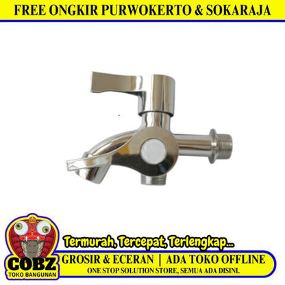 1/2 INCH / HANDLE 223 Kran Air Cabang Double Shower Mesin Cuci Stainless