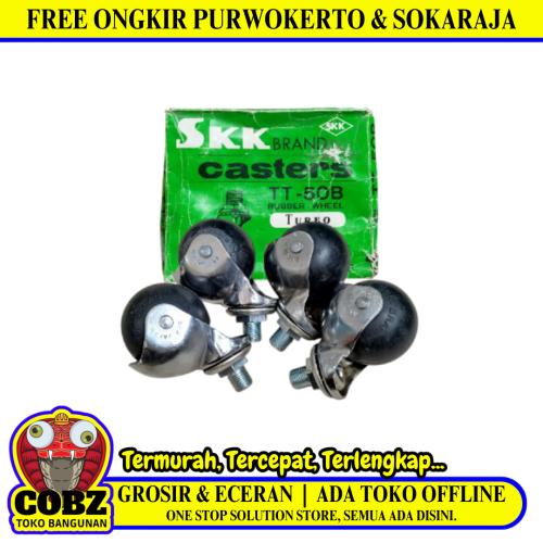 2 IN / SKK TT-50B TURBO Roda Hidup Trolly Bulat Drat 2 MM Karet Warna Hitam Dus