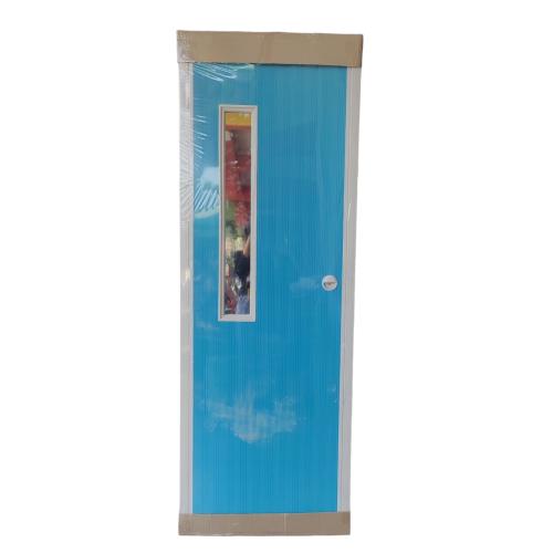 10 CM x 68 CM x 198 CM / HILTON Pintu Kamar Mandi PVC Biru + Cermin Set