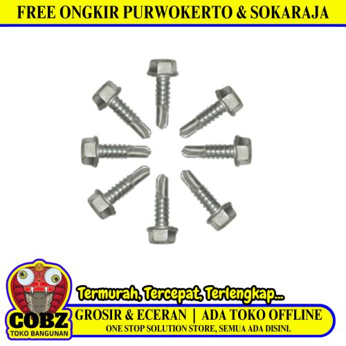 20 MM / TM Roofing Baut Sekrup Atap Baja Ringan Putih Biji