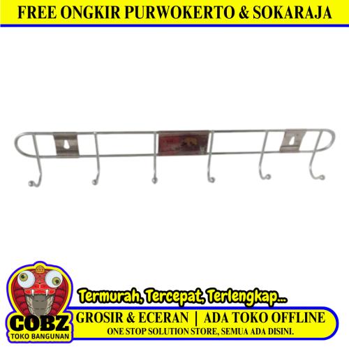 6 KAIT / BERUANG MAS Kapstok Cantel Gantungan Baju Dinding Stainless