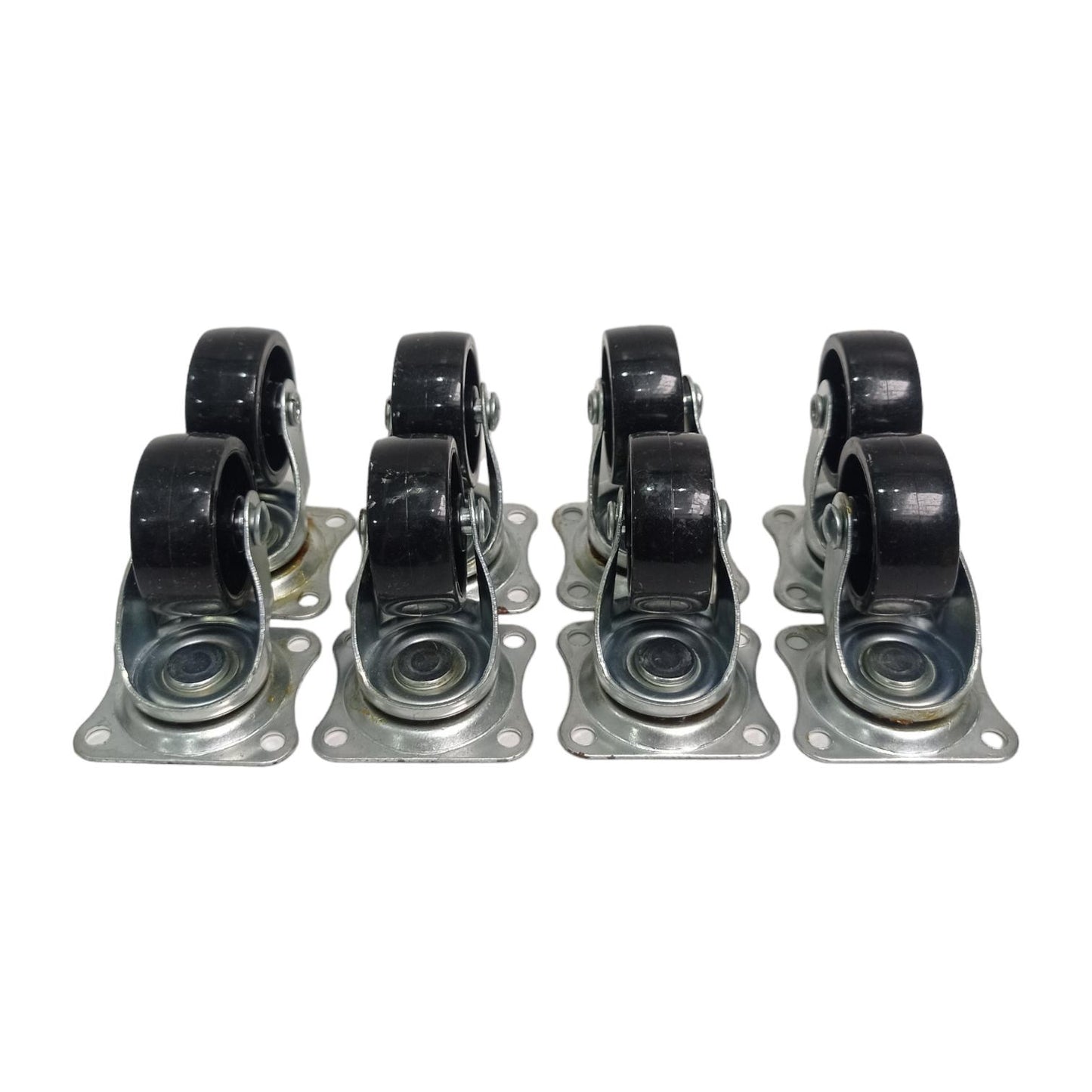 1 1/2 IN / SAB SG40 Roda Rem Hidup Trolly Gepeng Plat 40 MM Nylon Hitam 8 Pcs Du